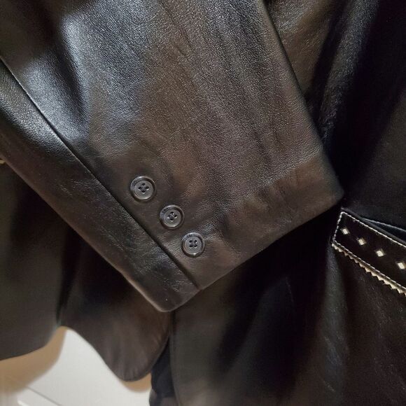 Scully Men's Vintage Western Black Leather Blazer Jacket - Picture 8 of 12